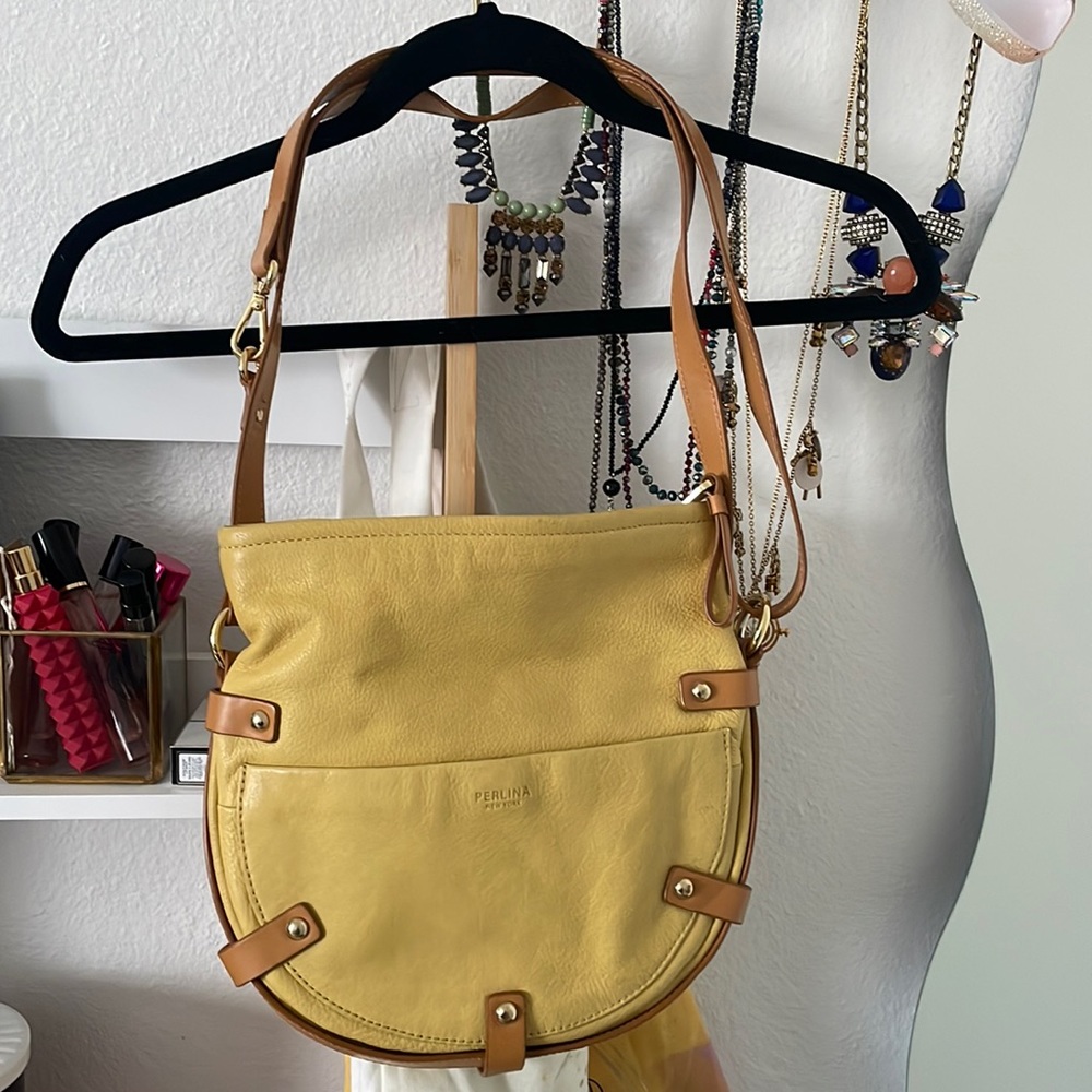 Yellow leather Perlina purse